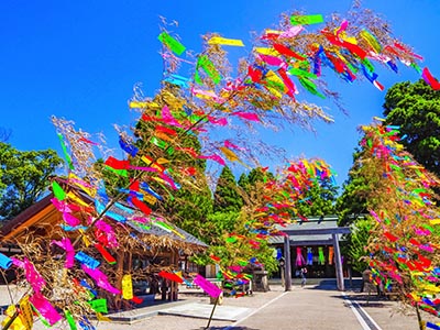 射水神社と七夕飾り